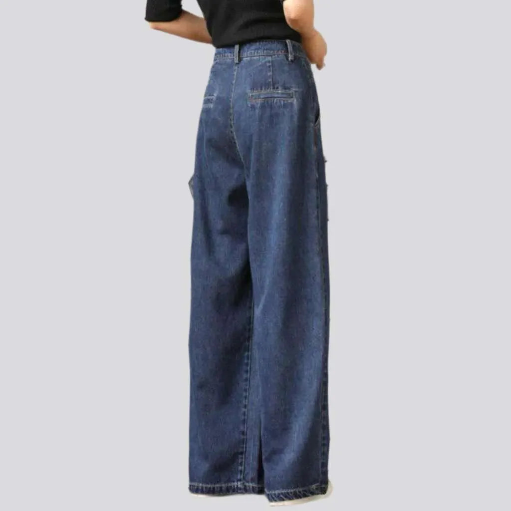 Dark wash dark-wash jeans for ladies
