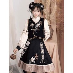 Black Cloud Cheongsam Dress