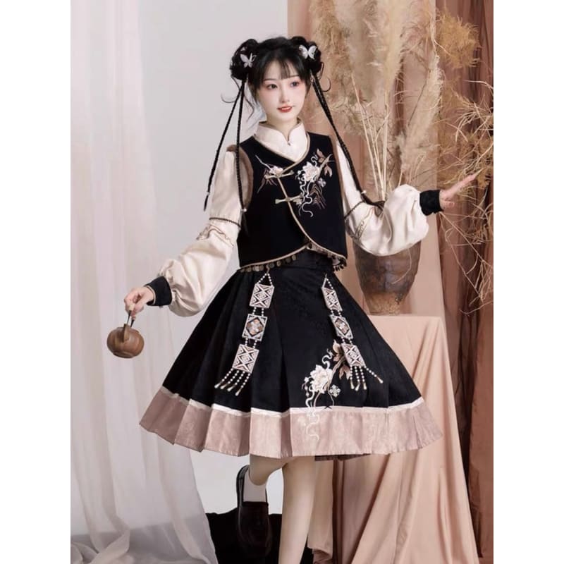 Black Cloud Cheongsam Dress