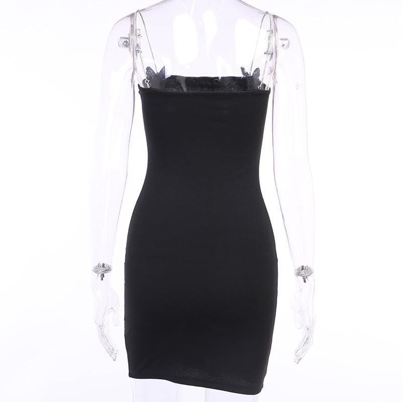 Black Dress "Instahot" Cute Suspender Dress EE0861