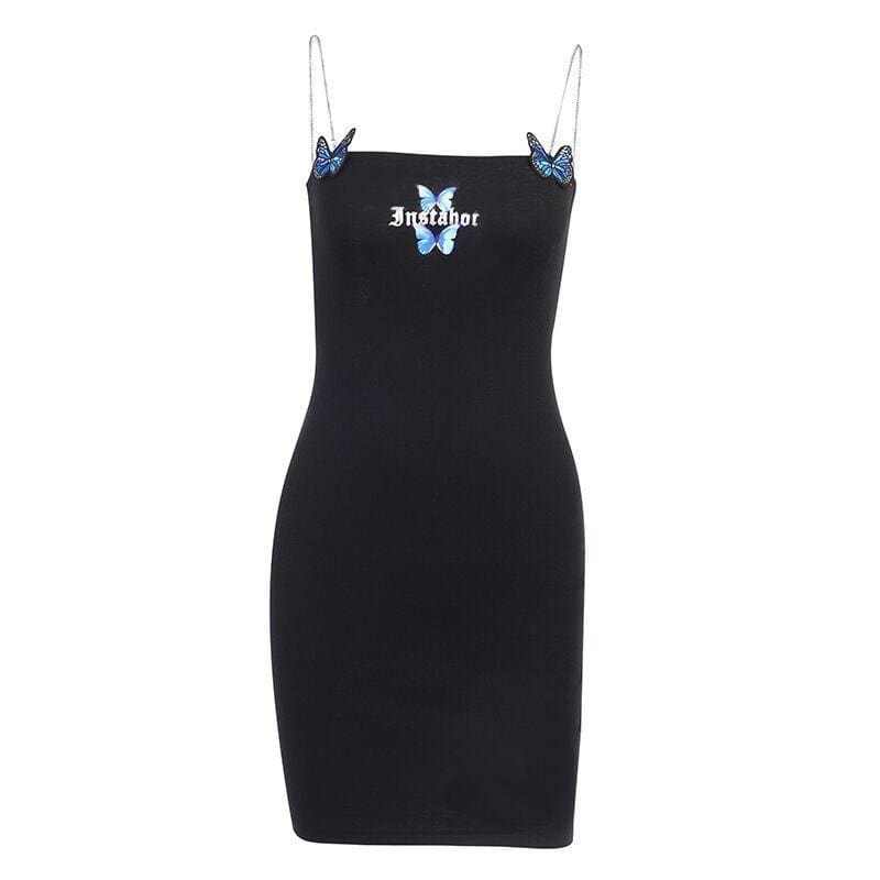 Black Dress "Instahot" Cute Suspender Dress EE0861