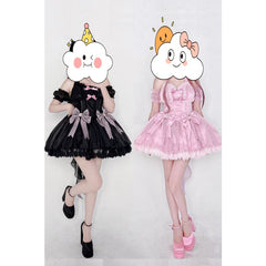 Black Dress Pink Bows Sweet Dream Lolita Dress