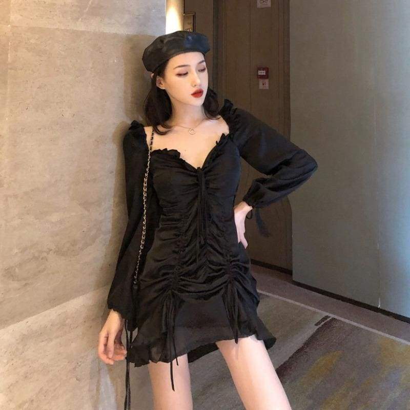 Black Harajuku Fish Tail Dress