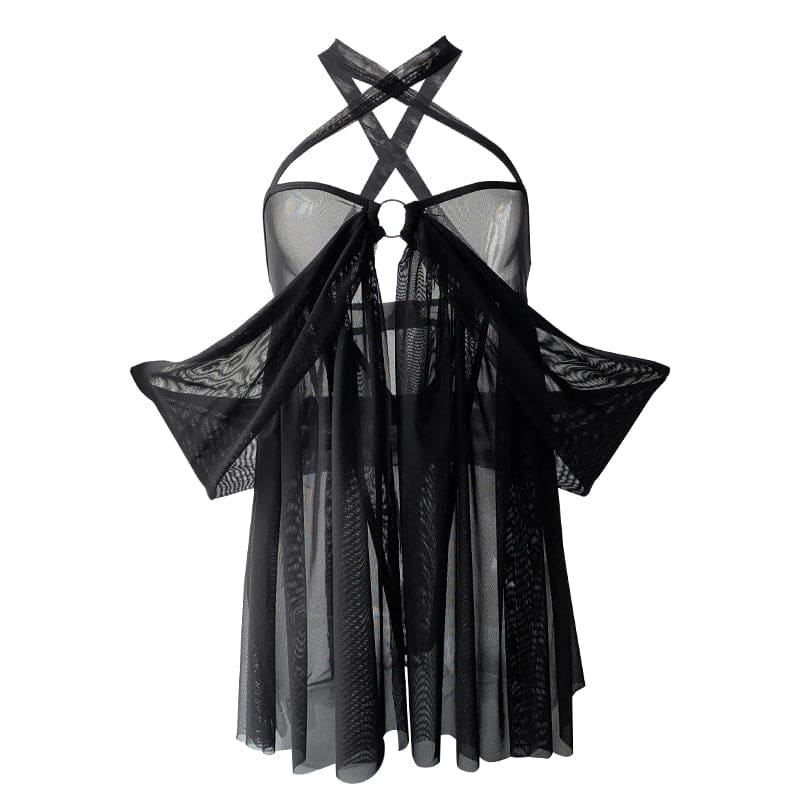 Black White Sheer Cute Lingerie Dress
