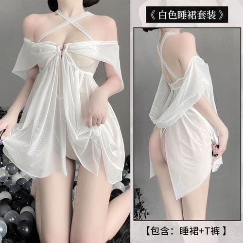 Black White Sheer Cute Lingerie Dress
