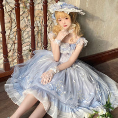 Blue Lily Vintage Style Lace-up Princess Lolita Dress