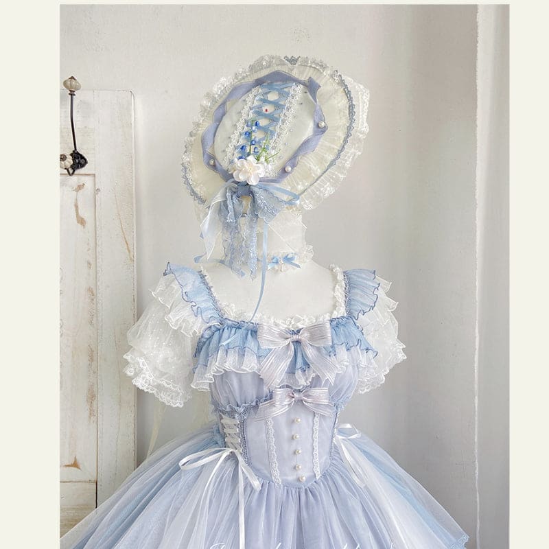 Blue Lily Vintage Style Lace-up Princess Lolita Dress