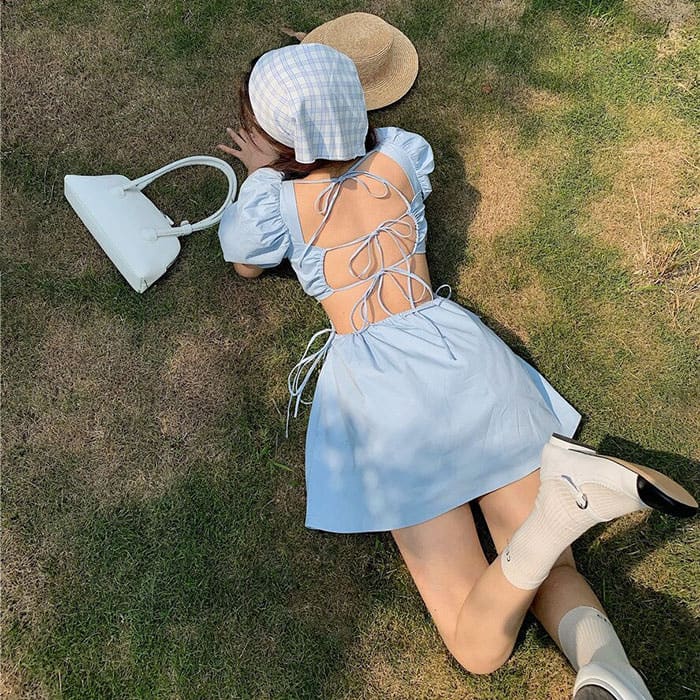 Blue Princess Strap-on Dress