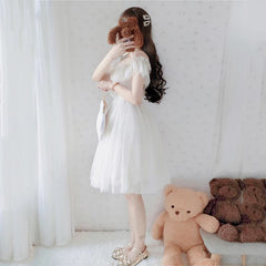 Blue/White Fairy Soft Princess Off Shoulder Dress