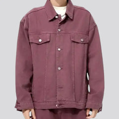 Boho oversized men's jeans jacket