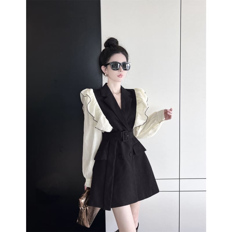 Brown/Black Blazer Dress