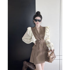 Brown/Black Blazer Dress