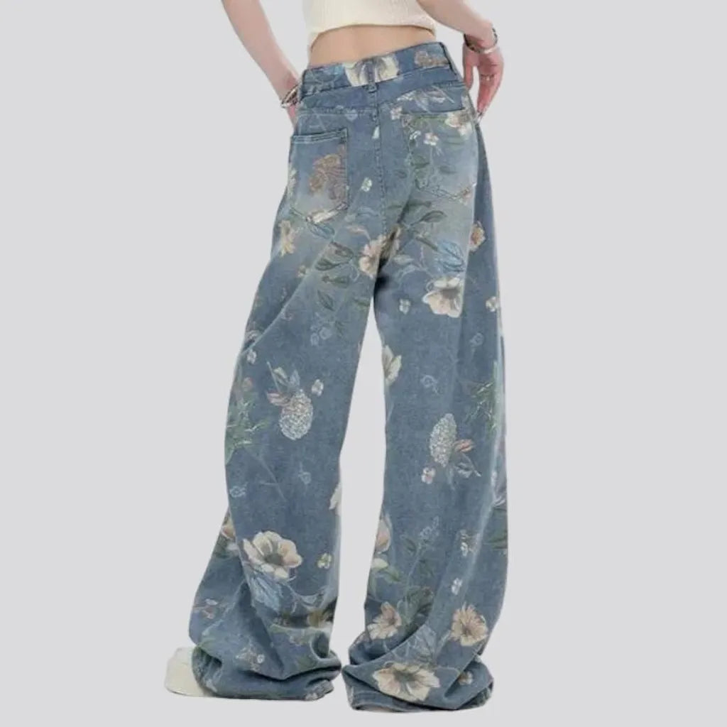 Floor-length y2k jeans for ladies