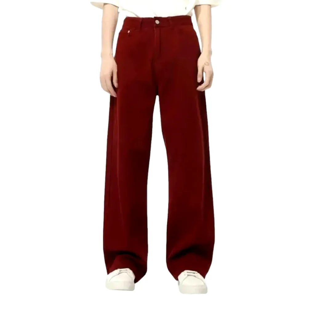 Mid waist color style men's jeans