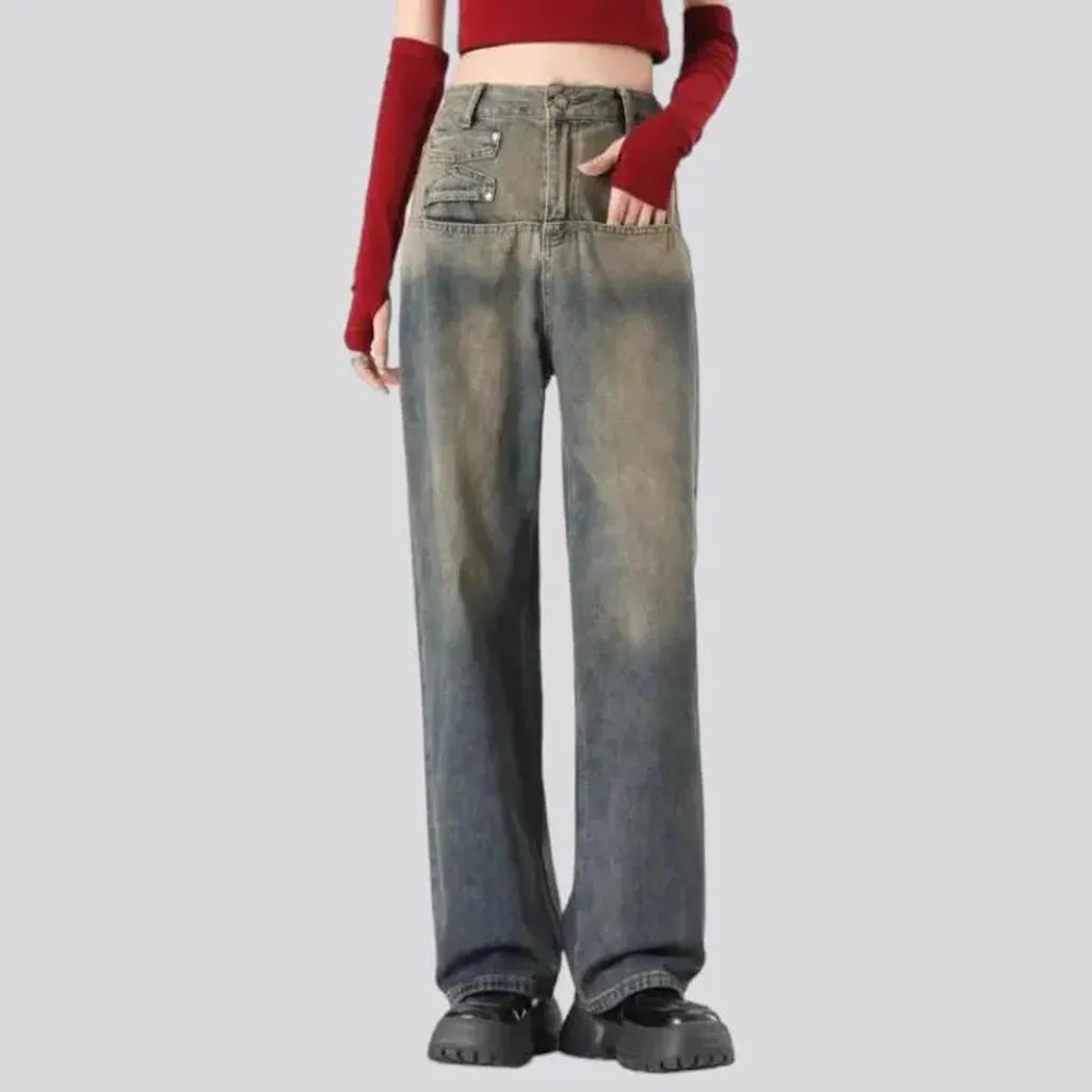 Fashion sanded jeans for women