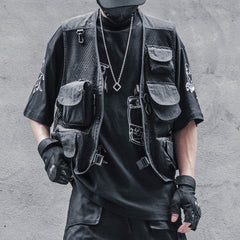 Ninja Combat Multi-pocket Mesh Vest Jacket