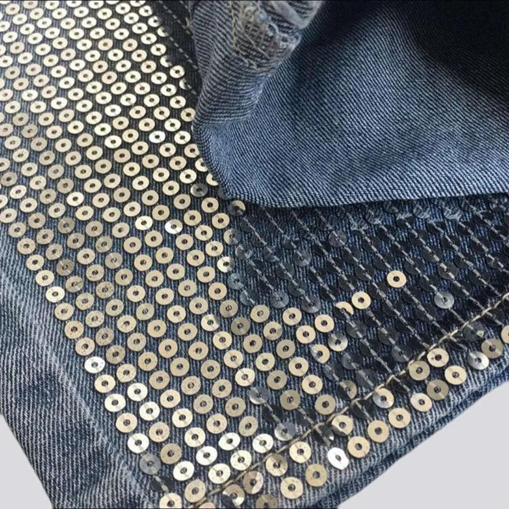 Embellished mid-waist jeans for ladies