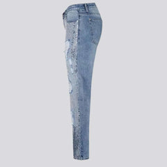 Embellished mid-waist jeans for ladies