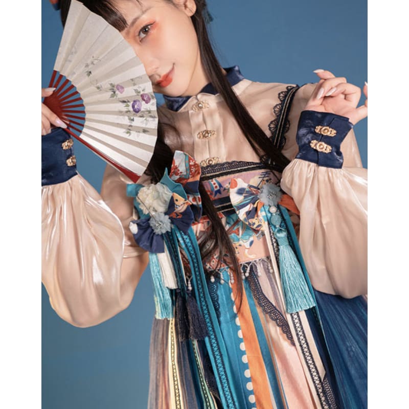Classical Colorful Paint Hanfu Dress