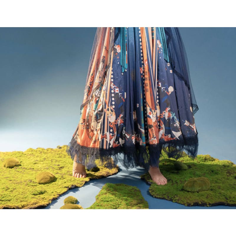 Classical Colorful Paint Hanfu Dress