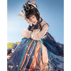 Classical Colorful Paint Hanfu Dress