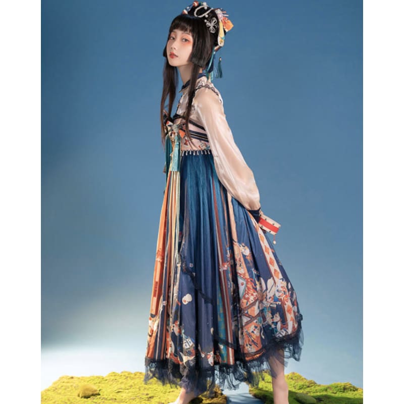 Classical Colorful Paint Hanfu Dress
