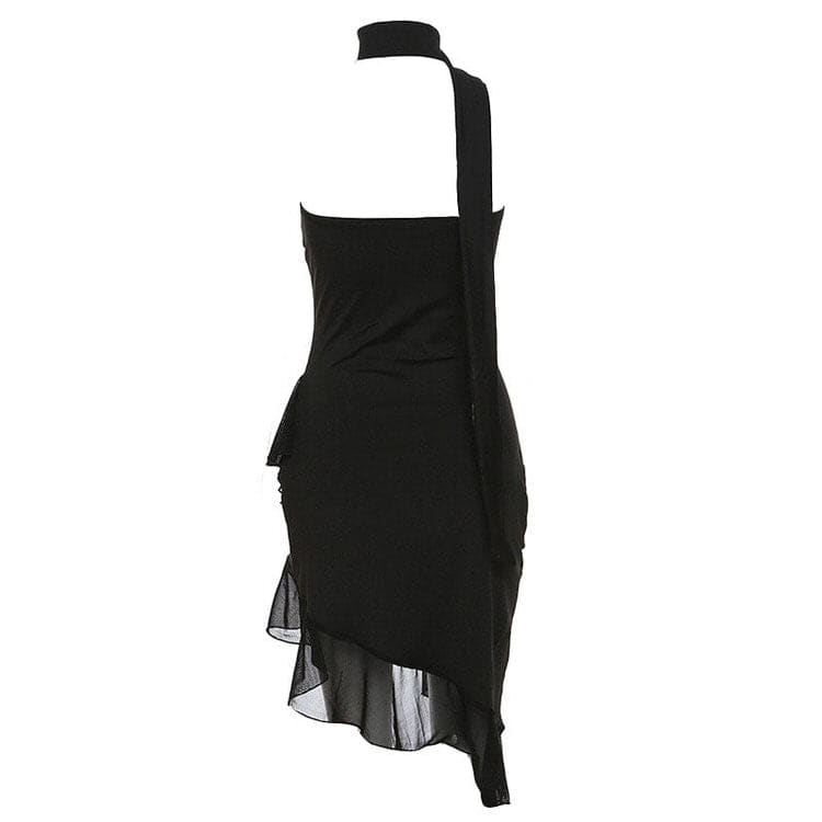 Coqutte Halter Ruffle Dress