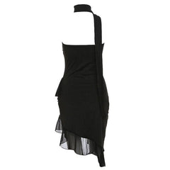 Coqutte Halter Ruffle Dress