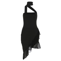 Coqutte Halter Ruffle Dress
