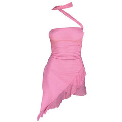 Coqutte Halter Ruffle Dress