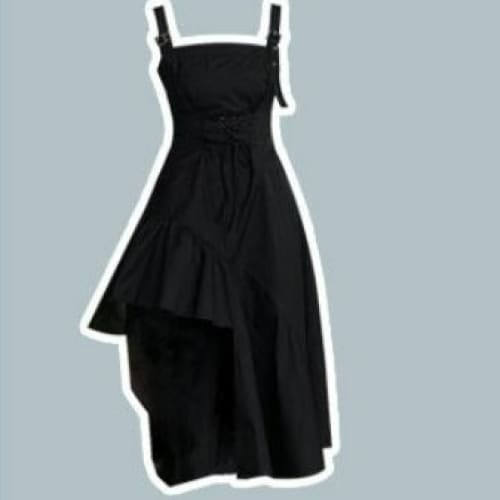Cross Short Hoodie Black Dress Set