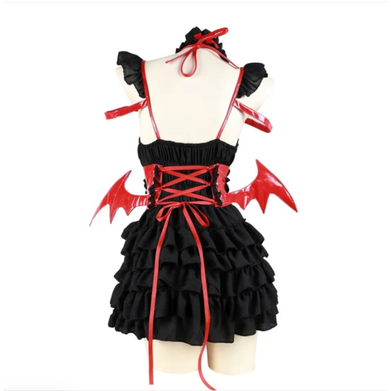 Cute Devil Wings Black Pink Dress