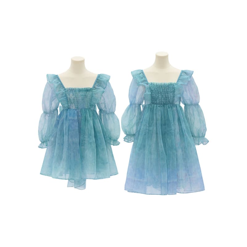 Cute Dreamy Girly Ocean Blue Ruffles Dress