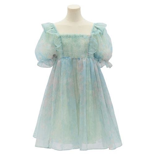 Cute Dreamy Girly Ocean Blue Ruffles Dress