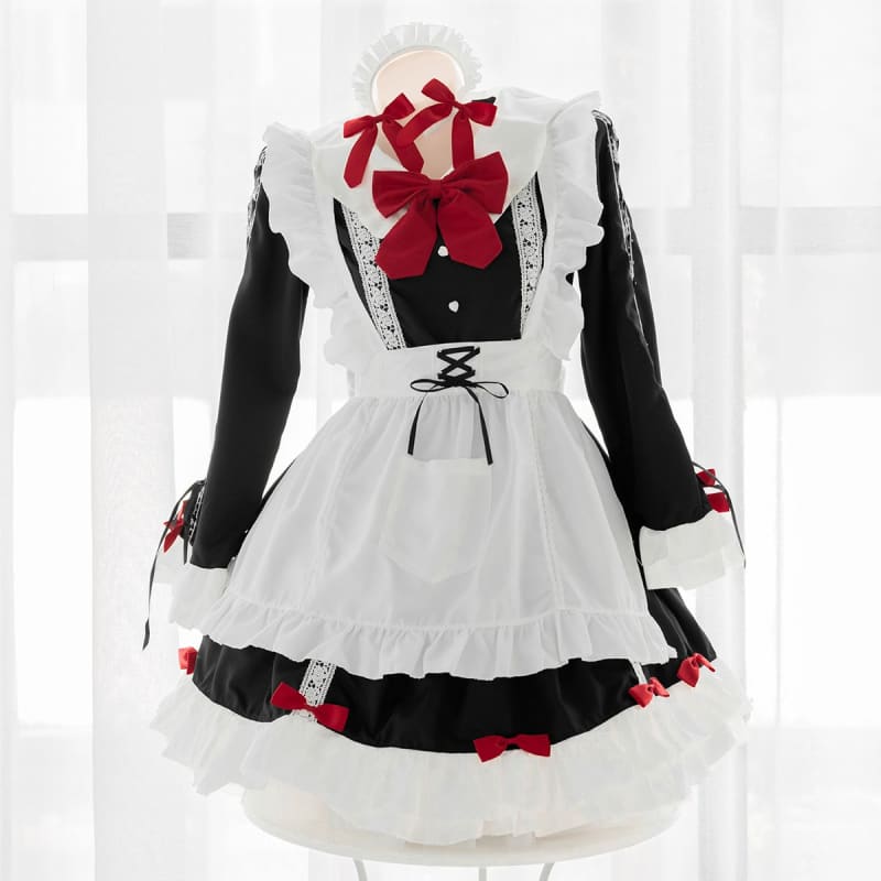 Cute Red Bows Maid Dress EE0955