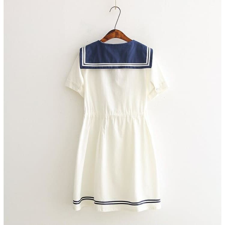 Cute White Sailor Kitty Dress