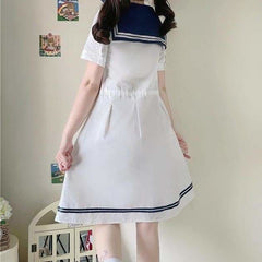 Cute White Sailor Kitty Dress