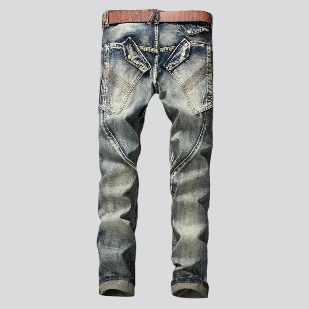 Vintage men's embroidered jeans