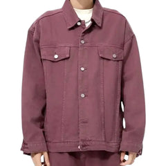 Boho oversized men's jeans jacket