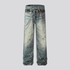 Dirty faded wash stylish men's jeans