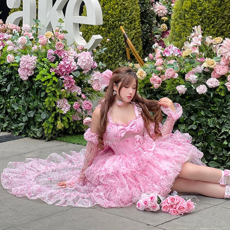 Dreamy Barbie Pink Roses Lolita Dress