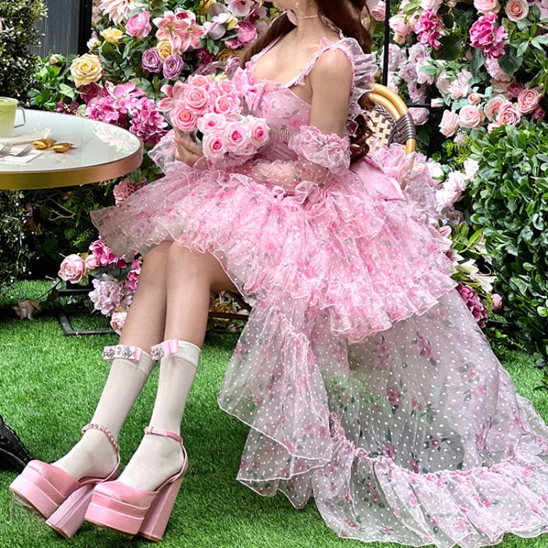 Dreamy Barbie Pink Roses Lolita Dress