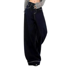 Boho style baggy-fit women's jeans