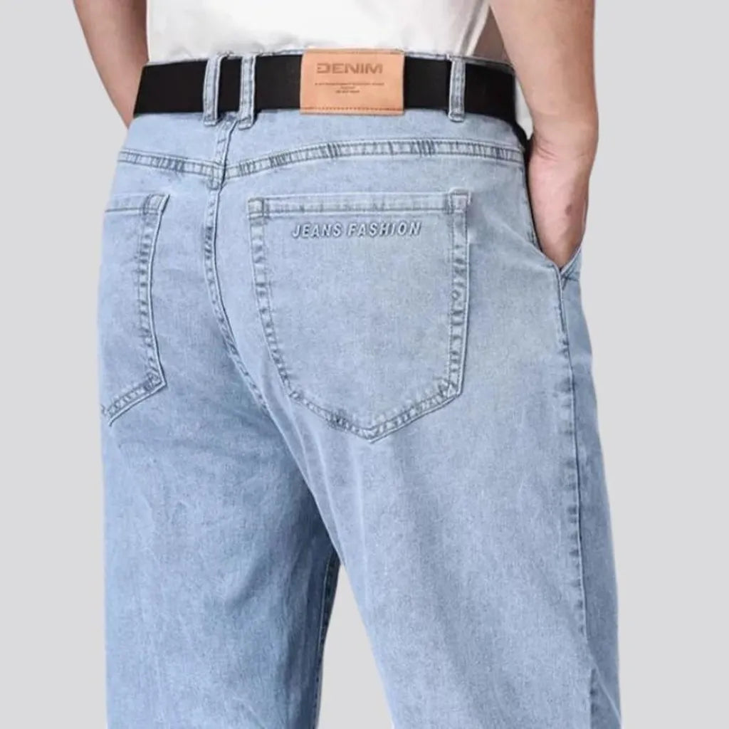 High-waist thin jeans for men