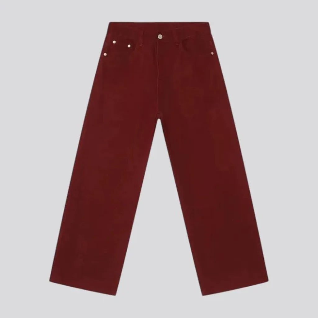 Mid waist color style men's jeans