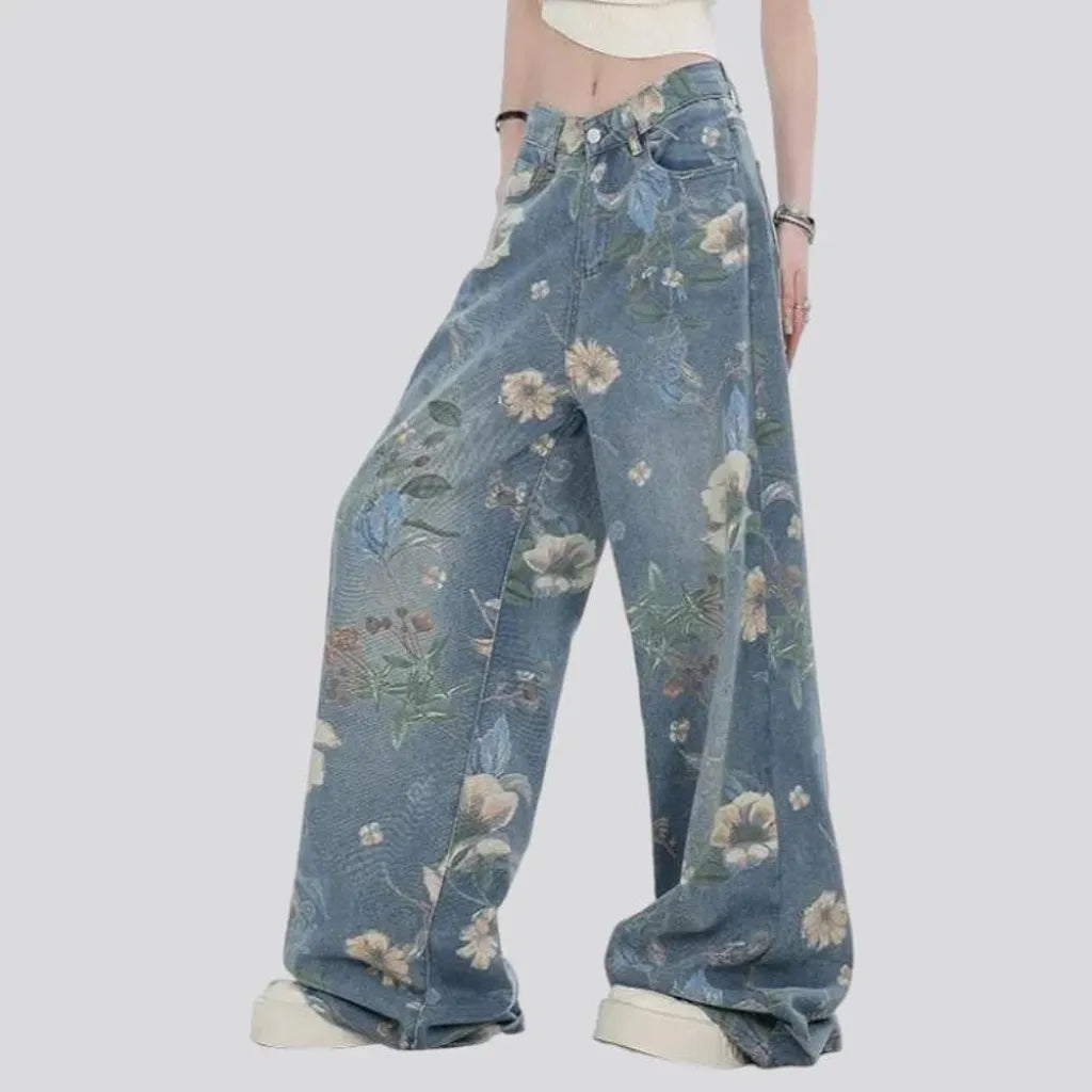 Floor-length y2k jeans for ladies
