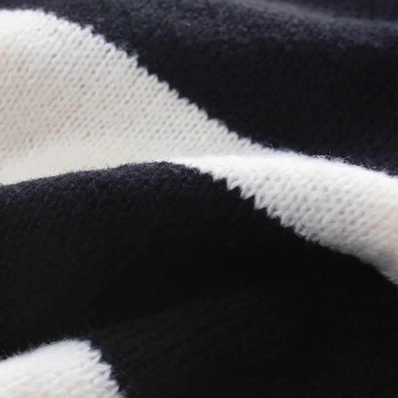 Chic Stripe Sweater Fishtail Slip Dress