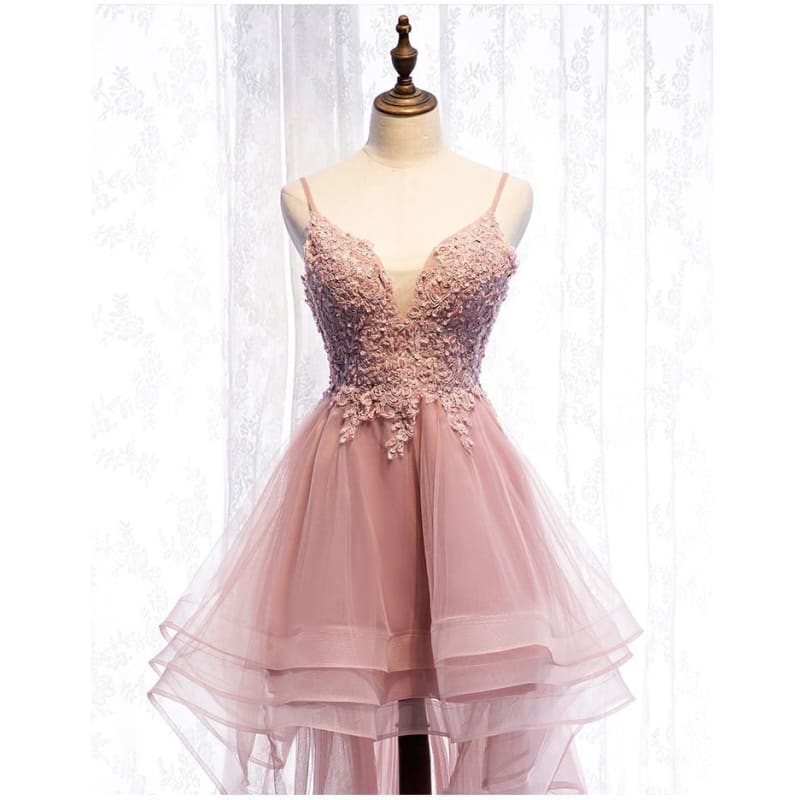 Elegant V-Neck Beads Long Evening Dresses Party Tulle Prom Gowns