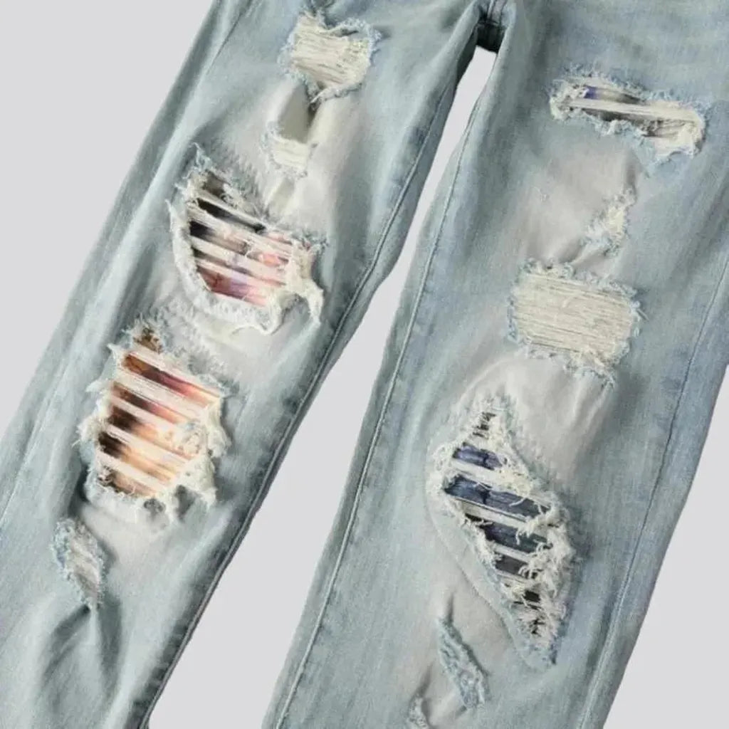 Distressed skinny jeans for men