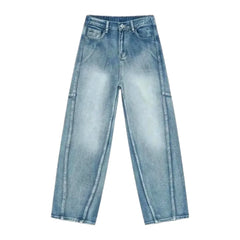 Sanded street style light wash men's jeans